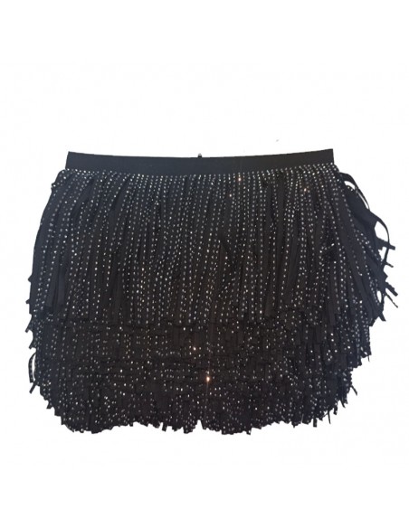 Frangia in Camoscio Nero pacco - 1MT. Frangia in Camoscio Nero pacco - 1MT.