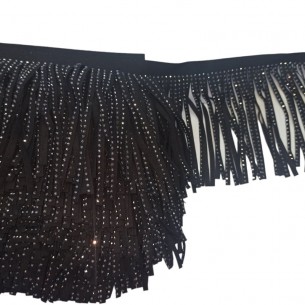 Frangia in Camoscio Nero pacco - 1MT. 2