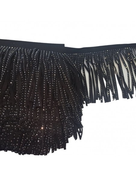 Frangia in Camoscio Nero pacco - 1MT. Frangia in Camoscio Nero pacco - 1MT.