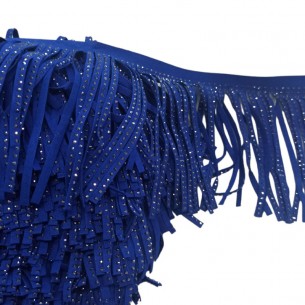 Frangia in Camoscio Blu Royal pacco - 1MT. 2