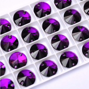 Pietra da Cucire in Cristallo GT Crystal Tondo mm 14 Purple Velvet - 1PZ 2