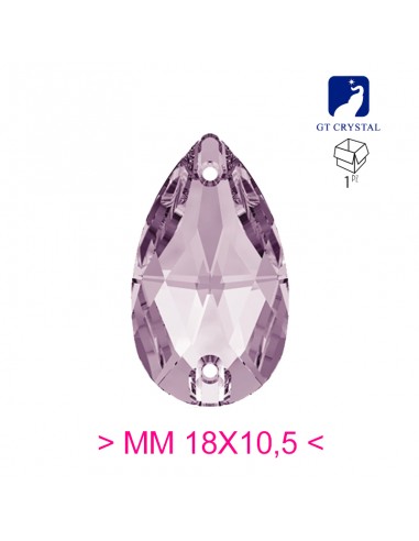 Pietra da Cucire in Cristallo GT Crystal Goccia mm 18x10,5 Light Amethyst  - 1PZ