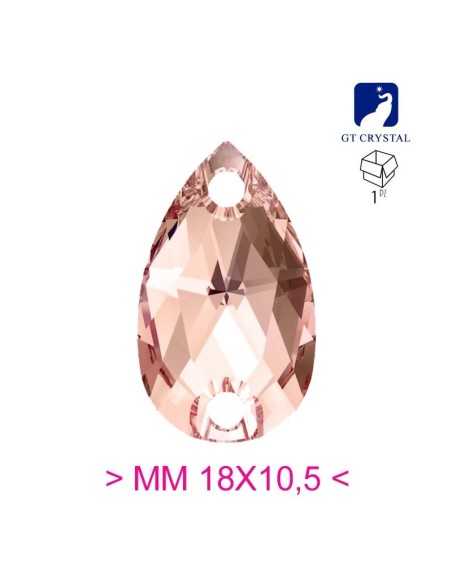 Pietra da Cucire in Cristallo GT Crystal Goccia mm 18x10,5 Light Peach - 1PZ