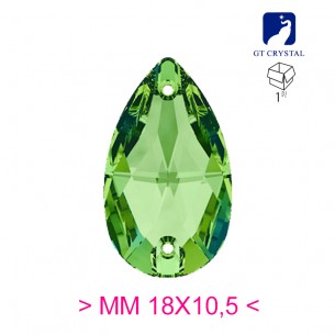 Pietra da Cucire in Cristallo GT Crystal Goccia mm 18x10,5 Peridot - 1PZ