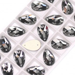 Pietra da Cucire in Cristallo GT Crystal Goccia mm 18x10,5 Black Diamond - 1PZ 2