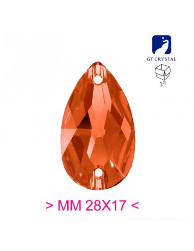 Pietra da Cucire in Cristallo GT Crystal Goccia mm 28x17 Sun - 1PZ