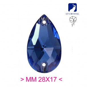 Pietra da Cucire in Cristallo GT Crystal Goccia mm 28x17 Sapphire- 1PZ