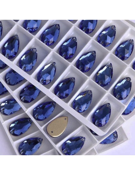 Pietra da Cucire in Cristallo GT Crystal Goccia mm 28x17 Sapphire- 1PZ