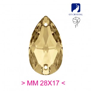 Pietra da Cucire in Cristallo GT Crystal Goccia mm 28x17 Golden Shadow - 1PZ