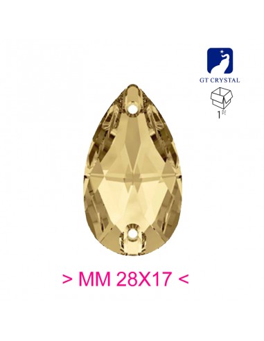 Pietra da Cucire in Cristallo GT Crystal Goccia mm 28x17 Golden Shadow - 1PZ