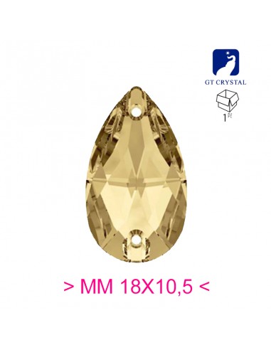 Pietra da Cucire in Cristallo GT Crystal Goccia mm 18x10,5 Golden Shadow - 1PZ