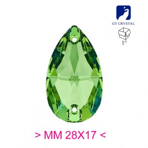 Pietra da Cucire in Cristallo GT Crystal Goccia mm 28x17 Peridot - 1PZ