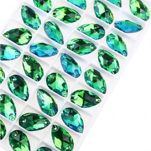 Pietra da Cucire in Cristallo GT Crystal Goccia mm 28x17 Peridot - 1PZ 2