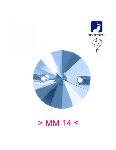 Pietra da Cucire in Cristallo GT Crystal Tondo mm 14 Aquamarine - 1PZ