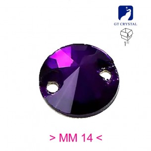 Pietra da Cucire in Cristallo GT Crystal Tondo mm 14 Purple Velvet - 1PZ