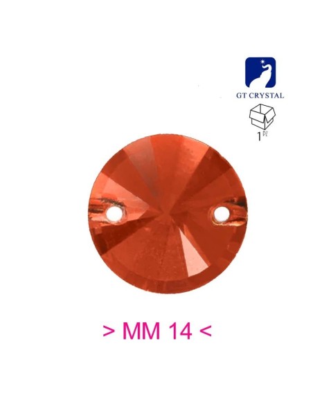 Stone Round mm 14 Fuchsia- 1PC - Stone to be sewn all crystal