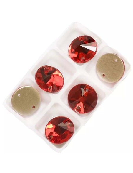 Stone Round mm 18 light rose- 1PC - Stone to be sewn all crystal
