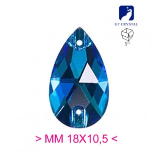 Pietra da Cucire in Cristallo GT Crystal Goccia mm 18x10,5 Capri Blu - 1PZ