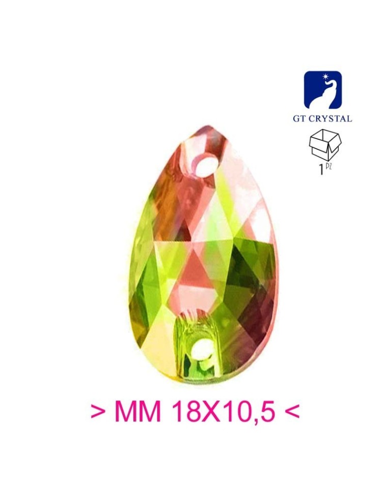 Stone Drop mm 18x10,5 Crystal Vitrail Medium - 1PC - Stone to be sewn all crystal
