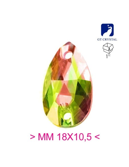 Stone Drop mm 18x10,5 Crystal Vitrail Medium - 1PC - Stone to be sewn all crystal