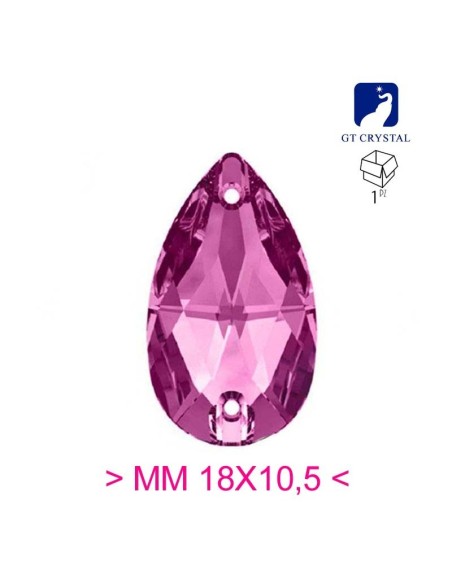 Stone Drop mm 18x10,5 Fuchsia - 1PC - Stone to be sewn all crystal