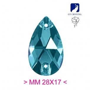 Pietra da Cucire in Cristallo GT Crystal Goccia mm 28x17 Indicolite - 1PZ