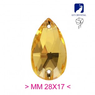 Pietra da Cucire in Cristallo GT Crystal Goccia mm 28x17 Light Topaz  - 1PZ