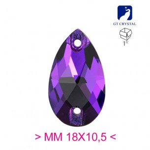 Pietra da Cucire in Cristallo GT Crystal Goccia mm 18x10,5 Purple Velvet - 1PZ