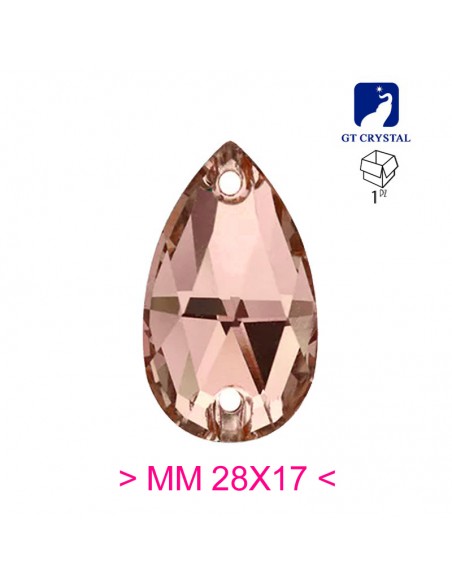 Pietra da Cucire in Cristallo GT Crystal Goccia mm 28x17 Lt. Smoke Topaz - 1PZ Pietra da Cucire in Cristallo GT Crystal Goccia mm 28x17 Lt. Smoke Topaz - 1PZ