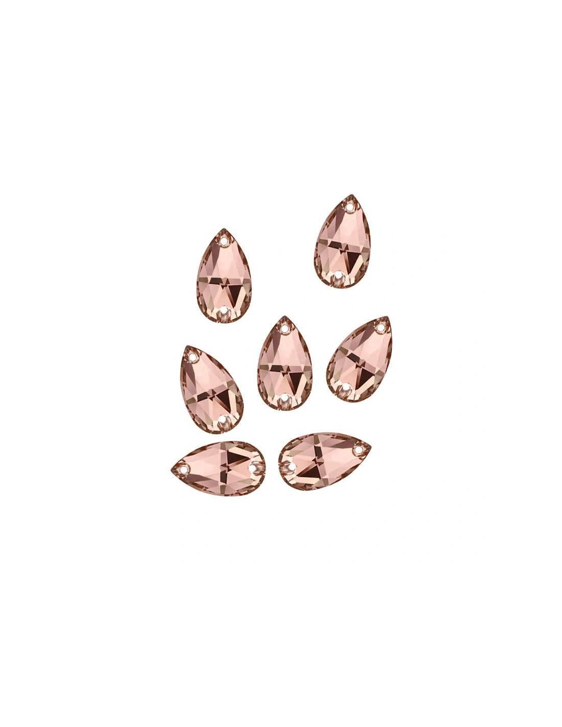 Pietra da Cucire in Cristallo GT Crystal Goccia mm 28x17 Lt. Smoke Topaz - 1PZ