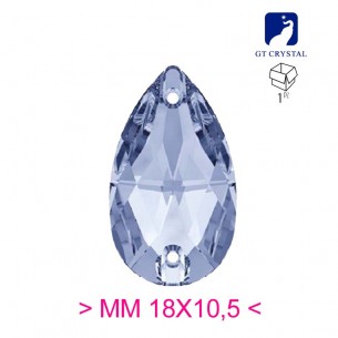 Pietra da Cucire in Cristallo GT Crystal Goccia mm 18x10,5 Light Sapphire - 1PZ