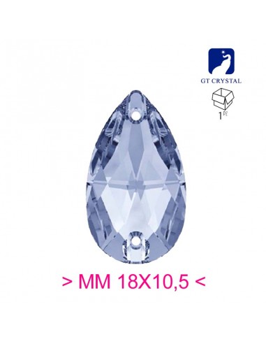 Pietra da Cucire in Cristallo GT Crystal Goccia mm 18x10,5 Light Sapphire - 1PZ