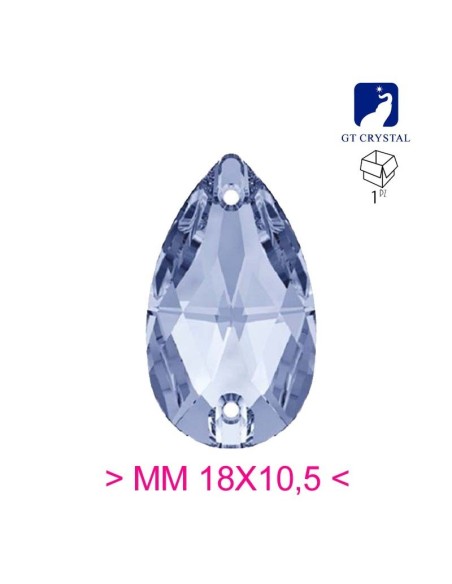 Pietra da Cucire in Cristallo GT Crystal Goccia mm 18x10,5 Light Sapphire - 1PZ
