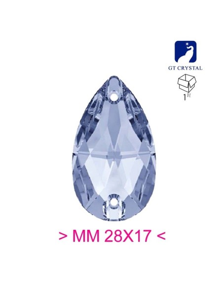 Stone Drop mm 28x17 Light Sapphire - 1PC - Stone to be sewn all crystal
