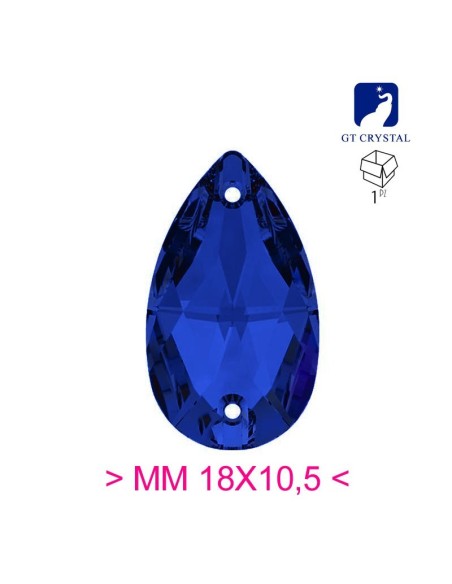 Stone Drop mm 18x10,5 Siam - 1PC - Stone to be sewn all crystal