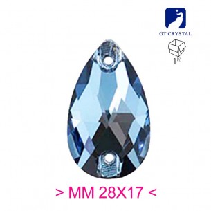 Pietra da Cucire in Cristallo GT Crystal Goccia mm 28x17 Aquabohemica - 1PZ