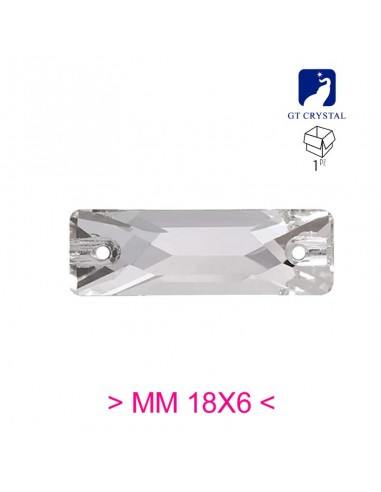Pietra da Cucire in Cristallo GT Crystal Baguette mm 18x6 Crystal - 1PZ