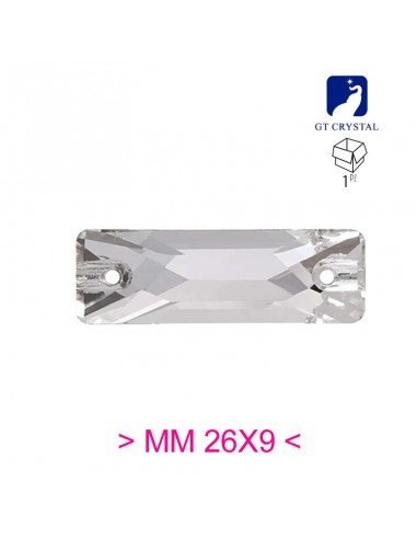 Pietra da Cucire in Cristallo GT Crystal Baguette mm 26x9 Crystal - 1PZ