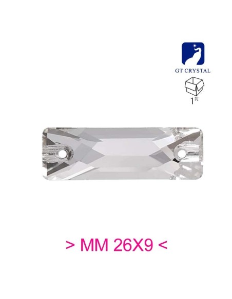 Stone Baguette mm 26x9 Crystal AB - 1 PC - Stone to be sewn all crystal