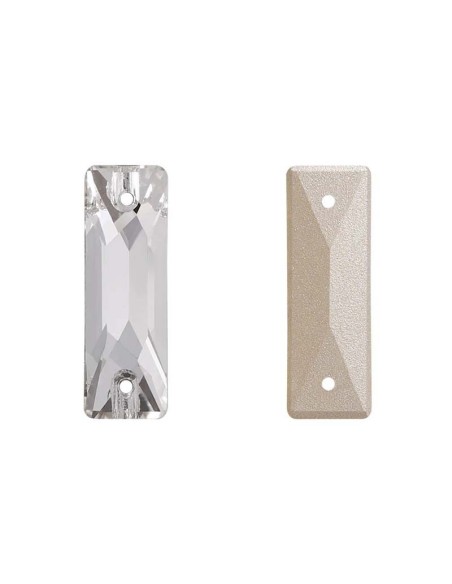 Stone Baguette mm 26x9 Crystal AB - 1 PC - Stone to be sewn all crystal