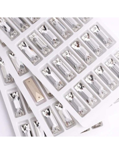 Stone Baguette mm 26x9 Crystal AB - 1 PC - Stone to be sewn all crystal