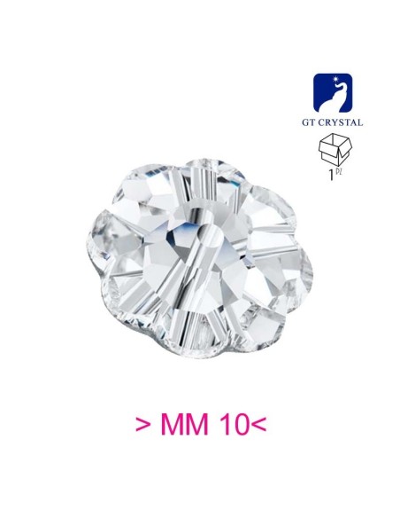 Stone Flower 10 mm Crystal - 1PC - Stone to be sewn all crystal