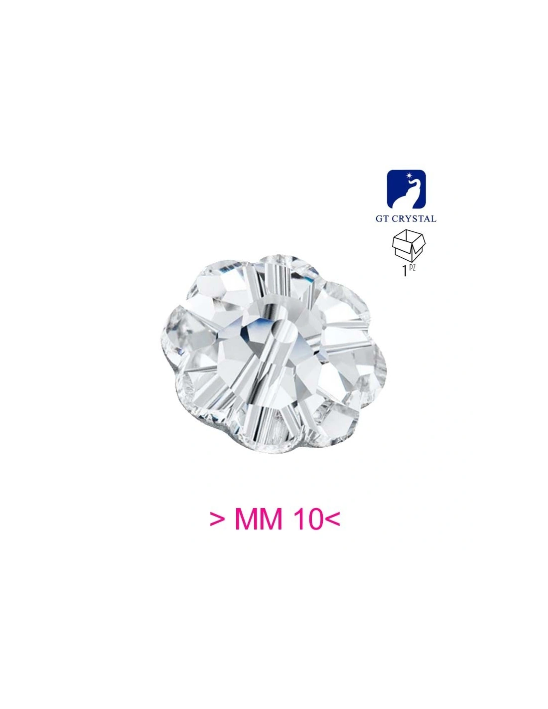 Stone Flower 10 mm Crystal - 1PC - Stone to be sewn all crystal