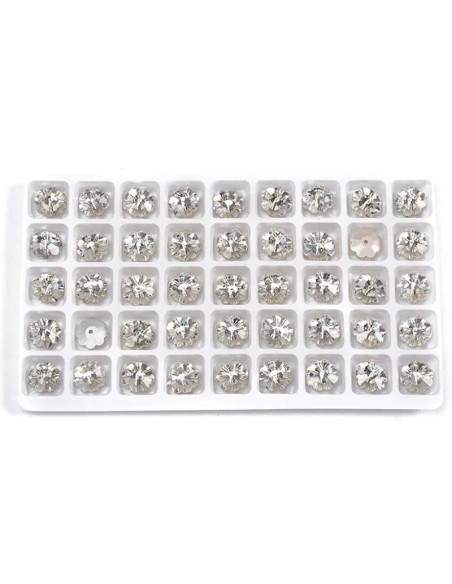 Stone Flower 10 mm Crystal - 1PC - Stone to be sewn all crystal