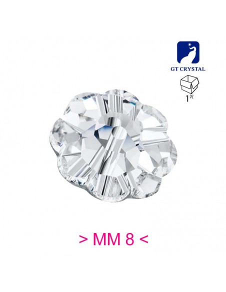 Pietra da Cucire in Cristallo GT Crystal Fiore mm 8 Crystal - 1PZ