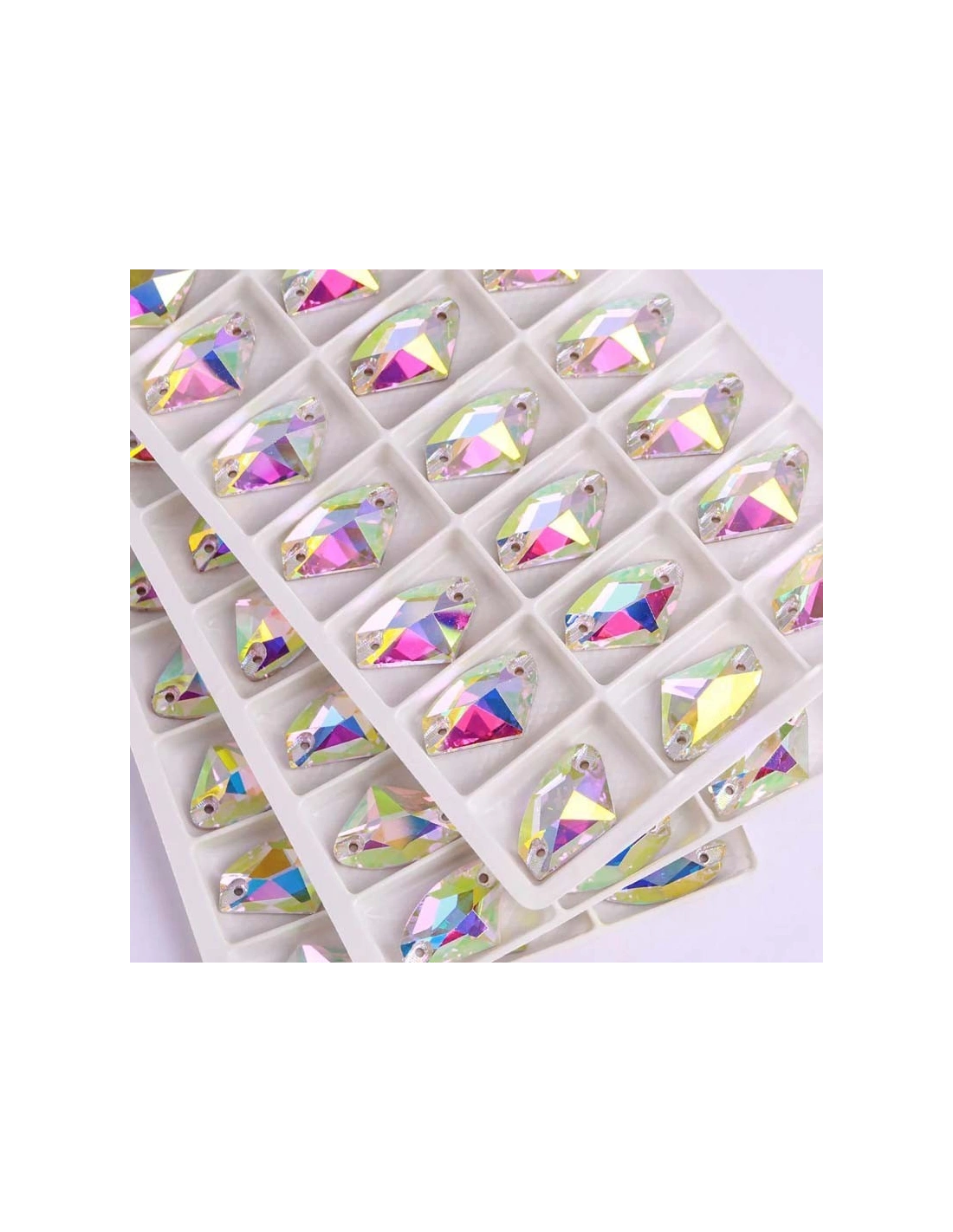 Stone Galactic mm 19x12 Crystal AB - 1PC - Stone to be sewn all crystal