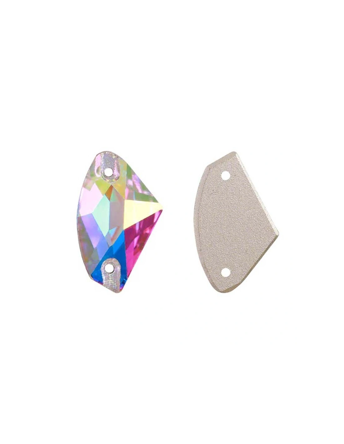 Stone Galactic mm 19x12 Crystal AB - 1PC - Stone to be sewn all crystal
