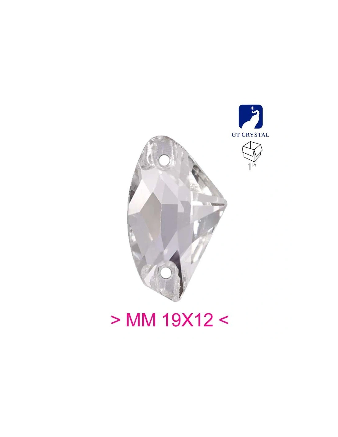 Stone Galactic mm 19x12 Crystal - 1PC - Stone to be sewn all crystal