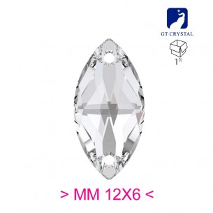 Pietra da Cucire in Cristallo GT Crystal Navetta mm 12x6 Crystal - 1PZ