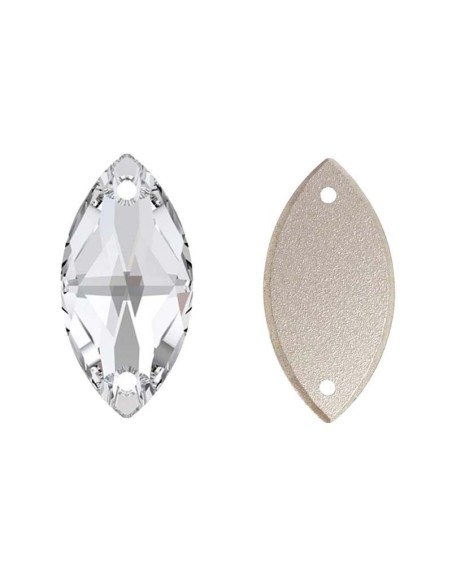 Stone Shuttle 12x6 mm Crystal - 1PC - Stone to be sewn all crystal